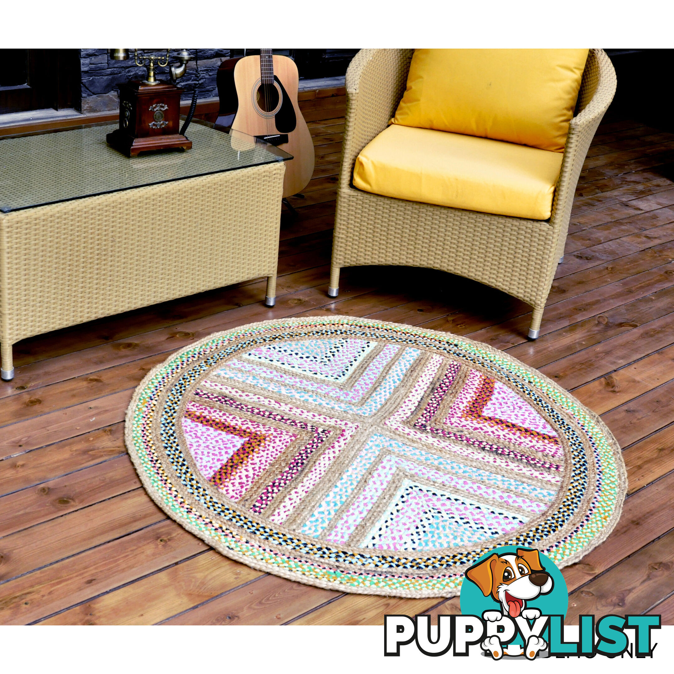 The X Round Rug Multi Colour 120x120cm