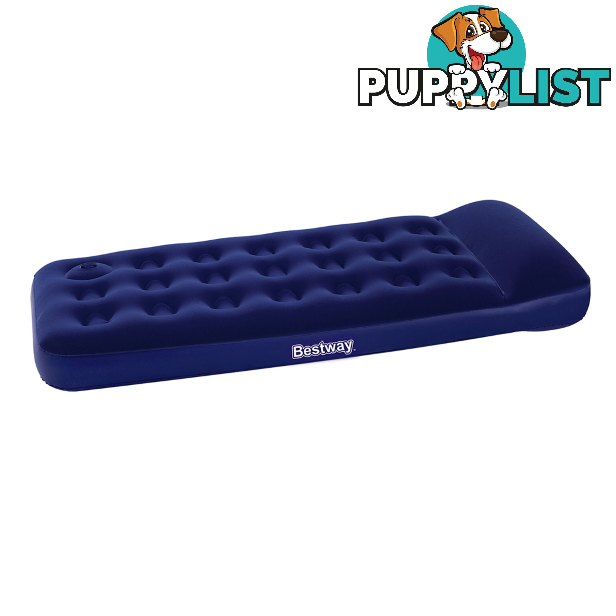 Bestway Single Inflatable Air Mattress Bed w/ Built-in Foot Pump Blue