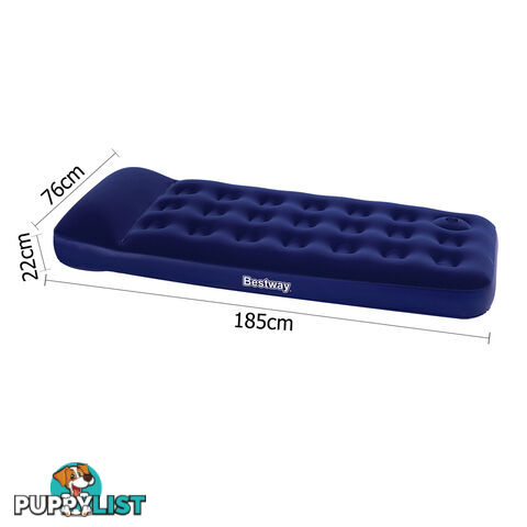 Bestway Single Inflatable Air Mattress Bed w/ Built-in Foot Pump Blue