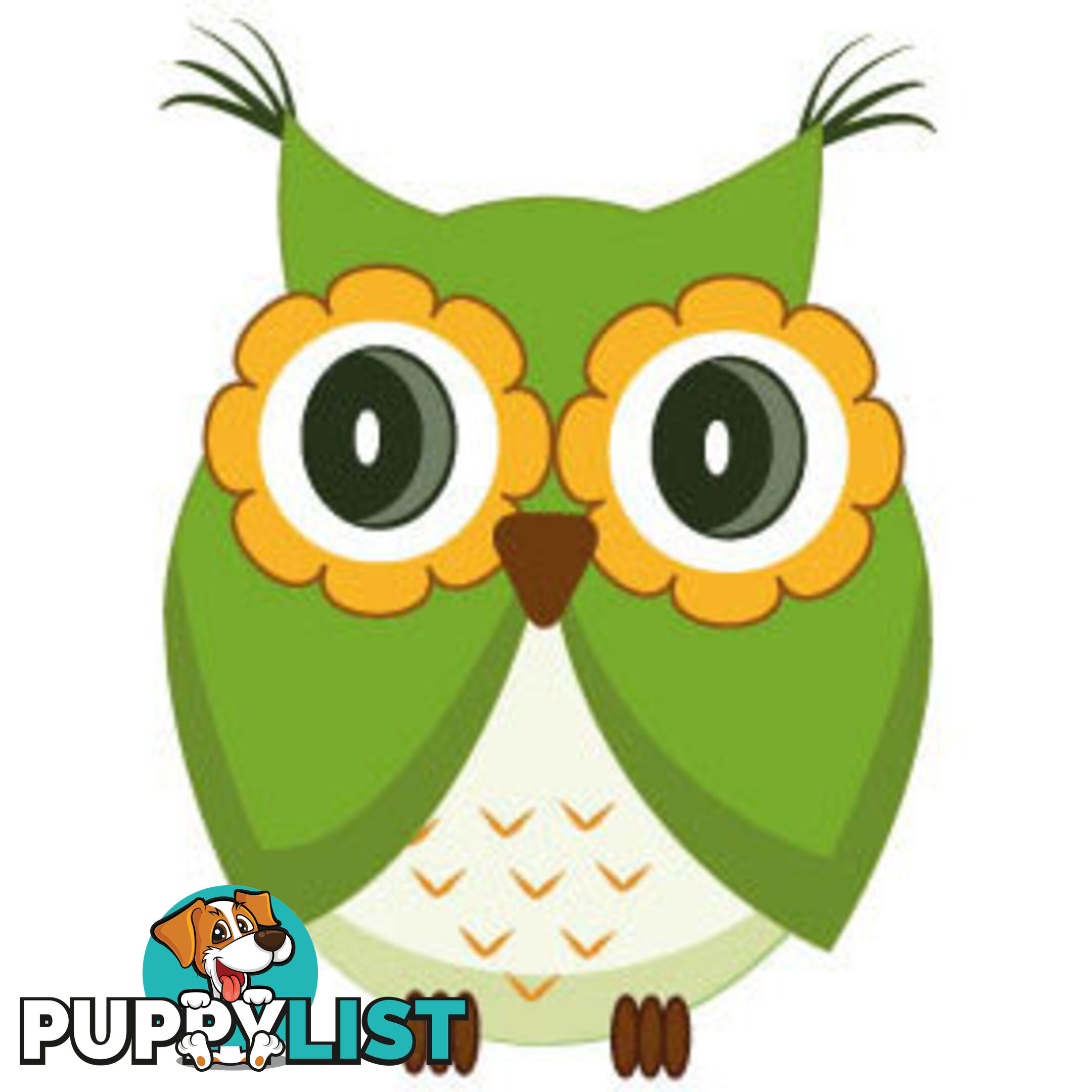 10 X Cute green owl Wall Sticker - Totally Movable