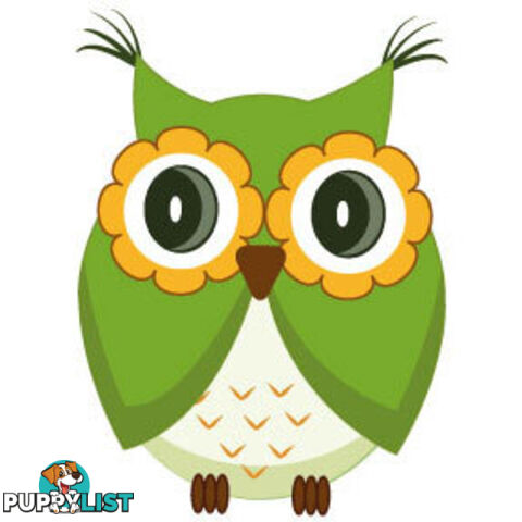 10 X Cute green owl Wall Sticker - Totally Movable