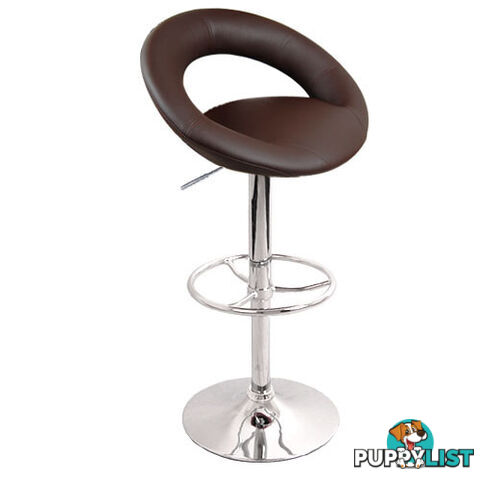 Set of 2 PU Leather Kitchen Bar Stool Chocolate