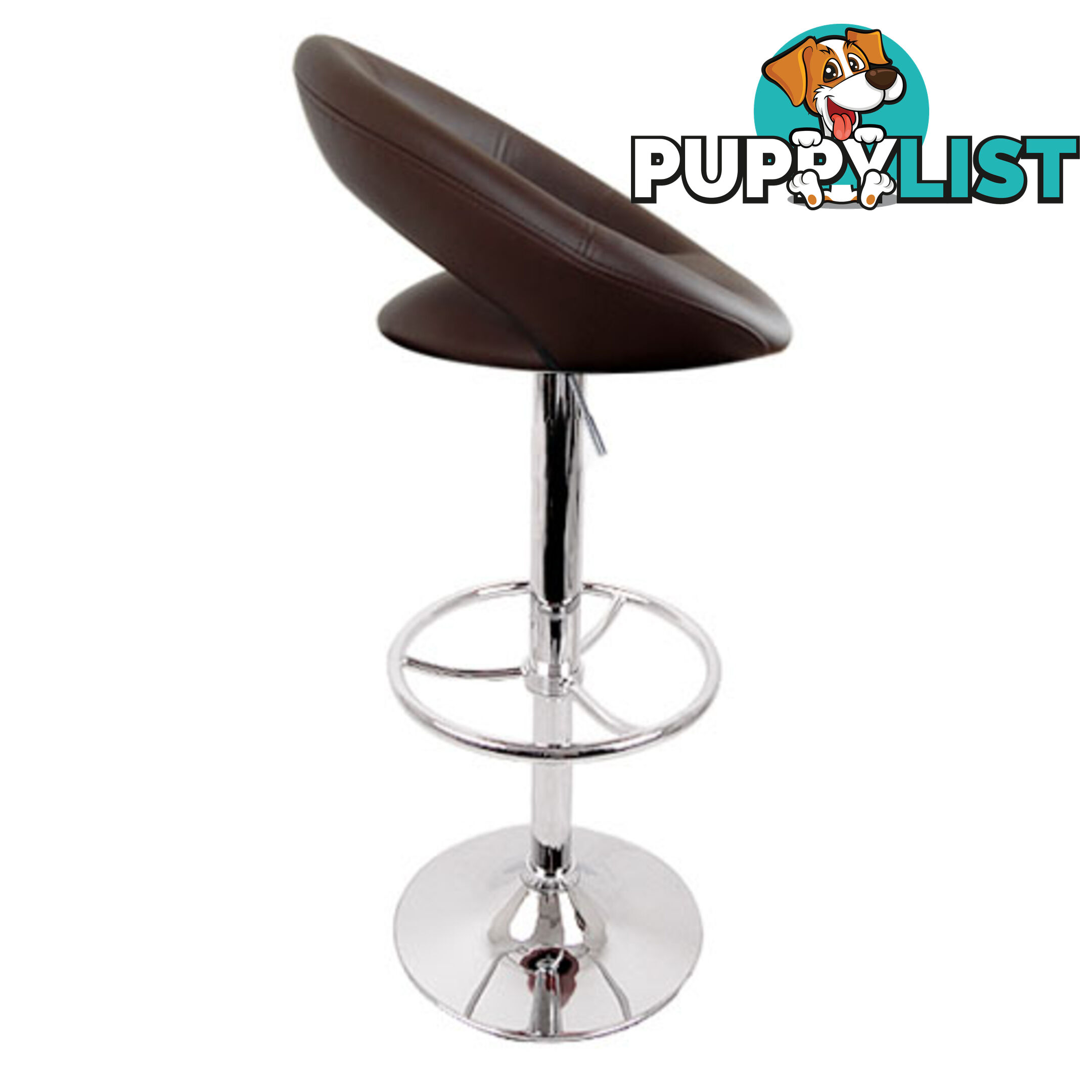 Set of 2 PU Leather Kitchen Bar Stool Chocolate