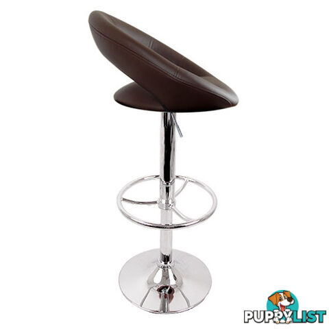 Set of 2 PU Leather Kitchen Bar Stool Chocolate