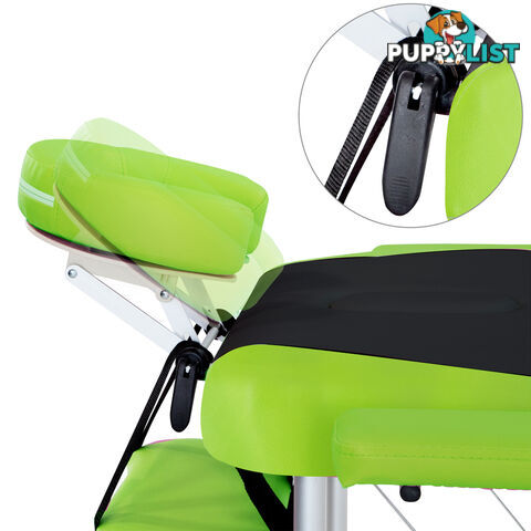 Aluminium Massage Table 3 Fold Green Black