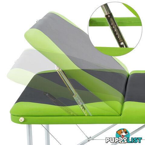 Aluminium Massage Table 3 Fold Green Black