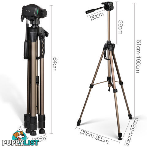 Dual Bubble Level Camera Tripod 160cm