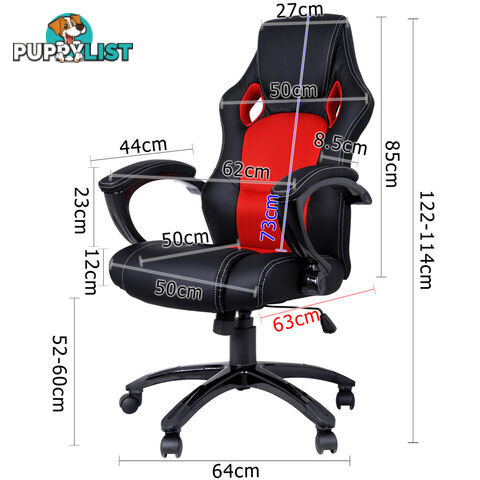 Executive PU Leather Office Computer Chair Black Red