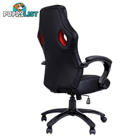 Executive PU Leather Office Computer Chair Black Red