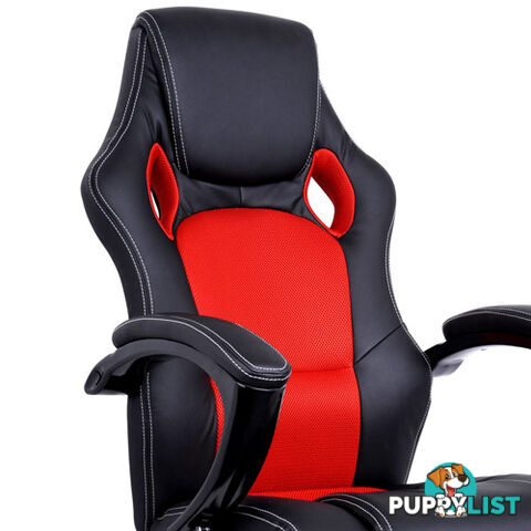 Executive PU Leather Office Computer Chair Black Red