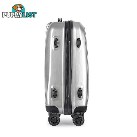 Hard Shell Travel Luggage with TSA Lock Silver