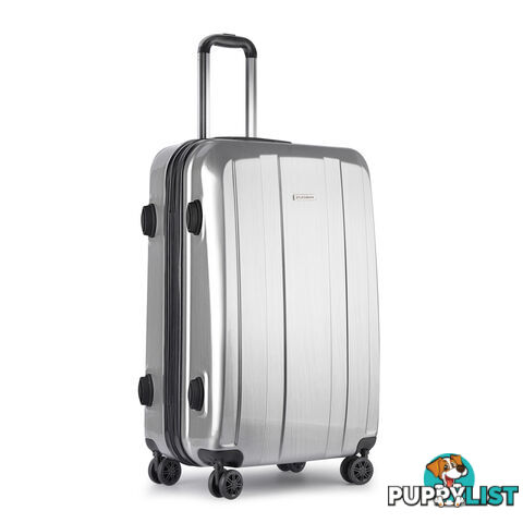 Hard Shell Travel Luggage with TSA Lock Silver