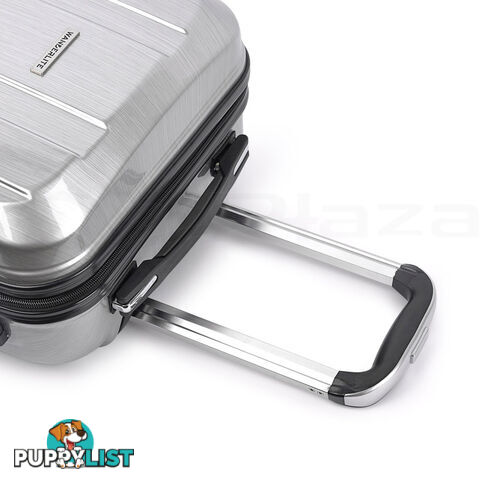 Hard Shell Travel Luggage with TSA Lock Silver