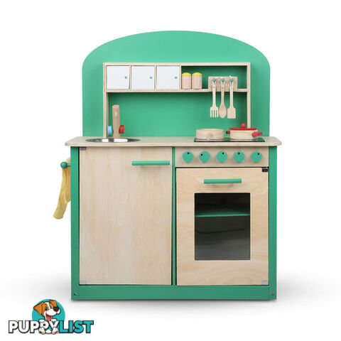 Kids Wooden Play Set Kitchen 8 Piece - Green