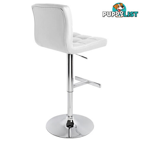 Set of 2 PU Leather Kitchen Bar Stool White