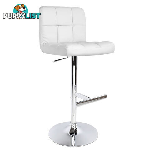 Set of 2 PU Leather Kitchen Bar Stool White