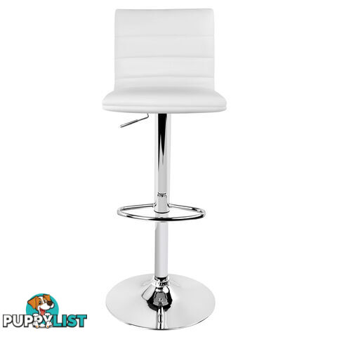 Set of 2 PU Leather Kitchen Bar Stool White