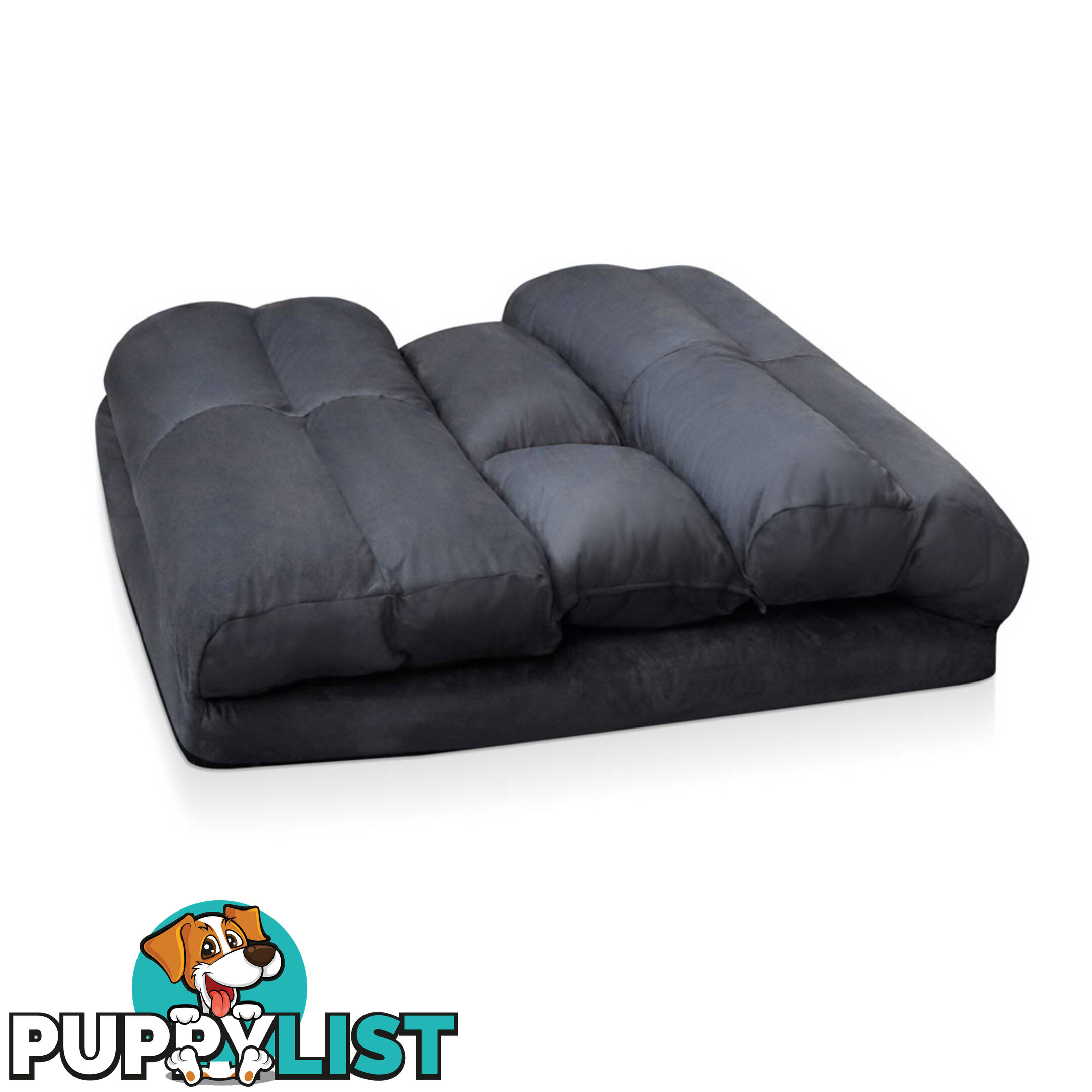 Double Size Adjustable Lounge Sofa - 5 positions Charcoal