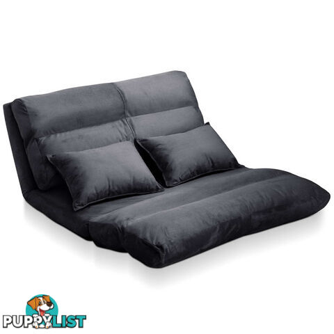 Double Size Adjustable Lounge Sofa - 5 positions Charcoal