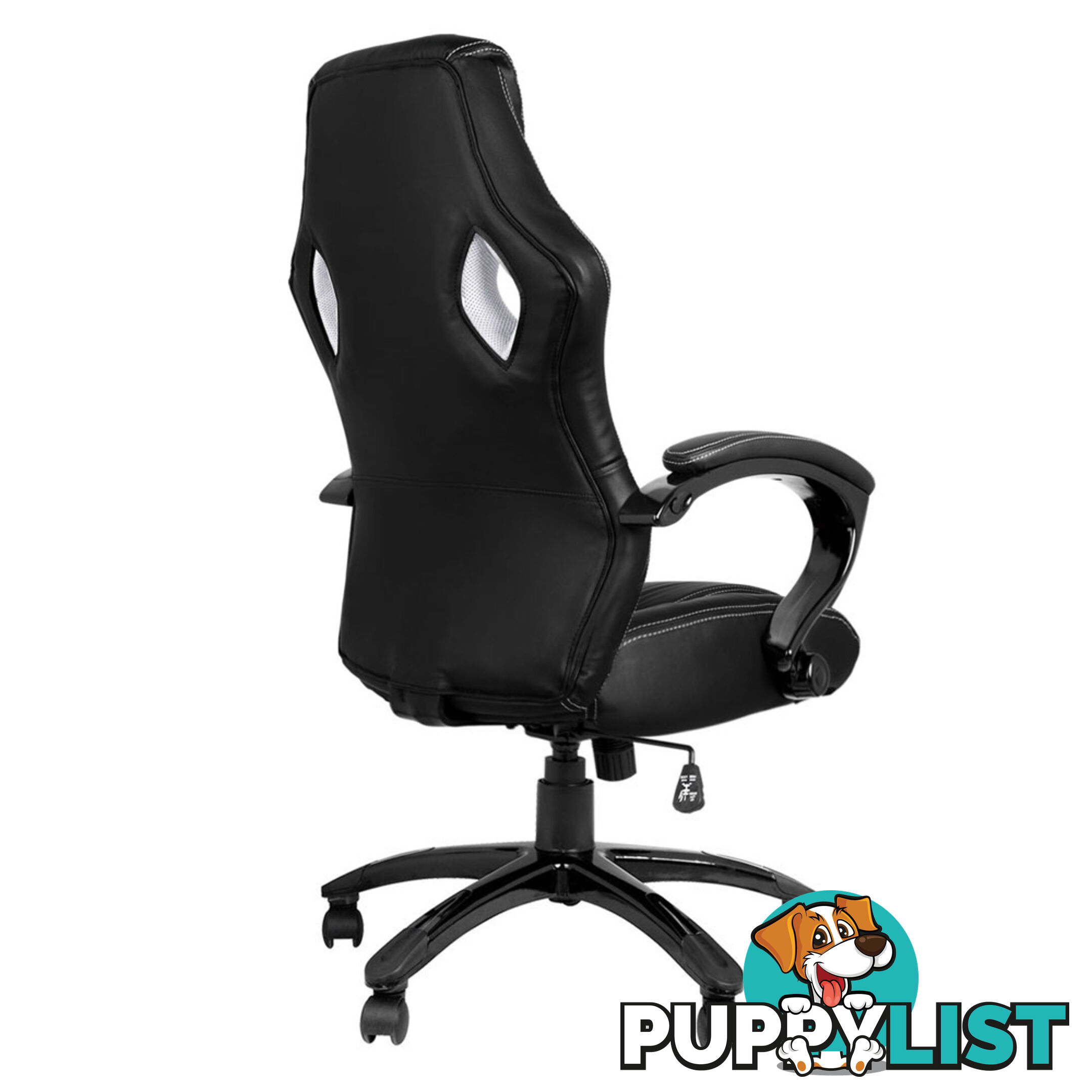 Executive PU Leather Office Computer Chair Black White