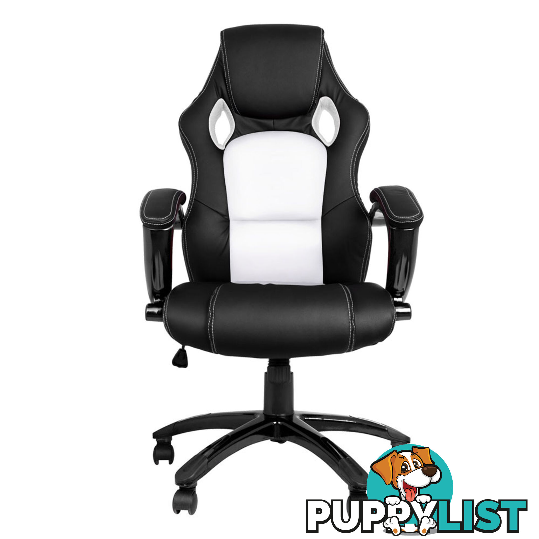 Executive PU Leather Office Computer Chair Black White