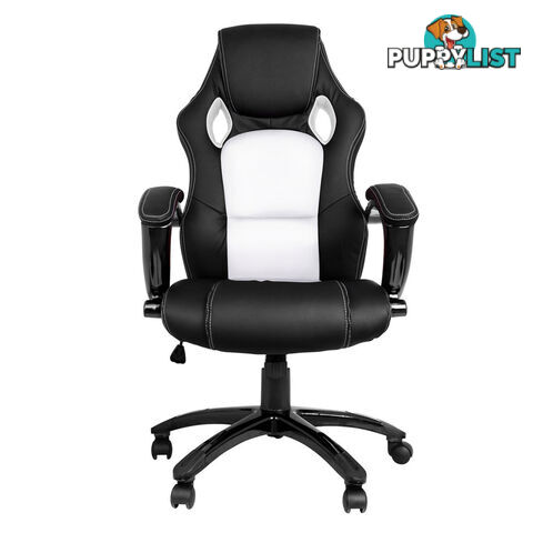 Executive PU Leather Office Computer Chair Black White