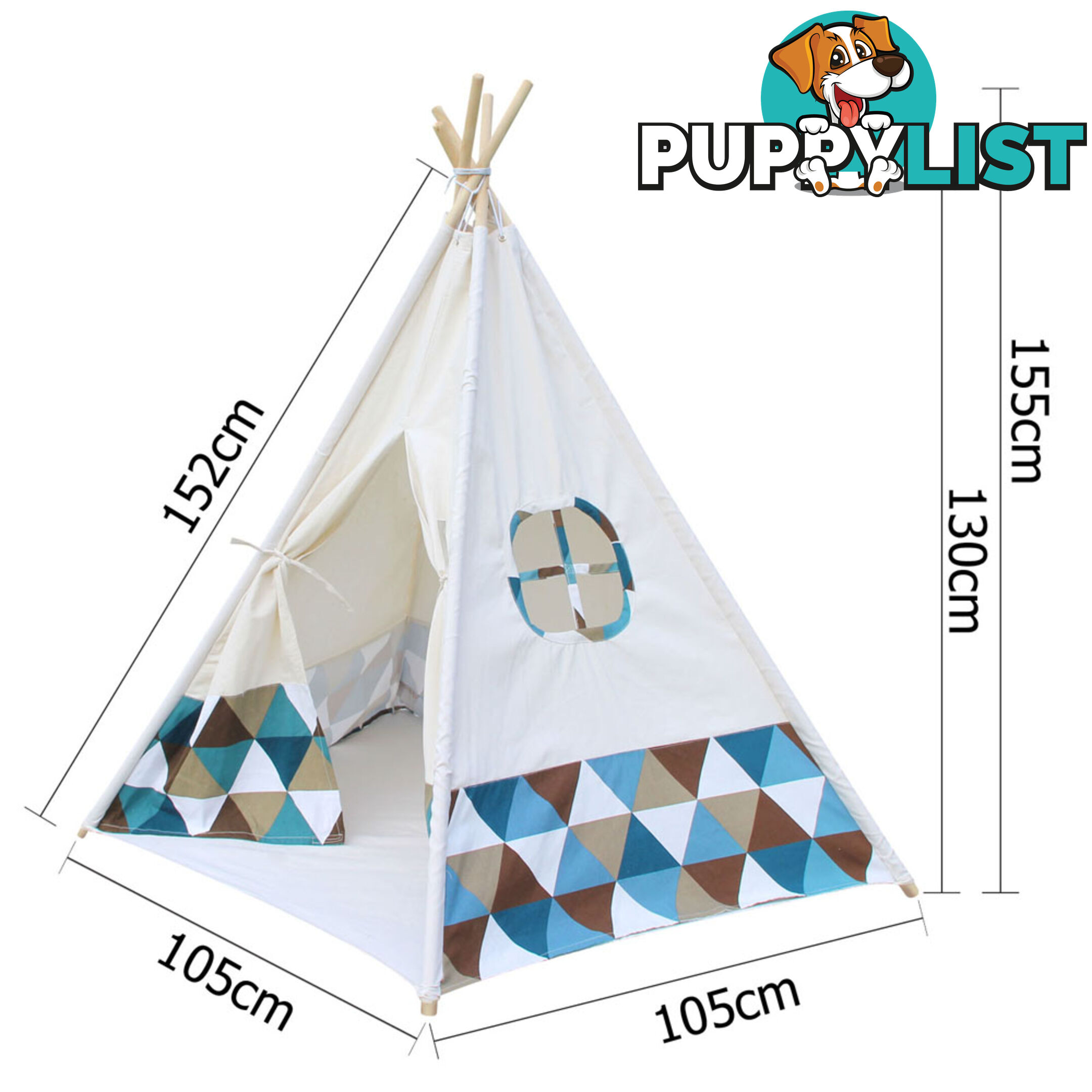 5 Poles Teepee Tent w/ Storage Bag