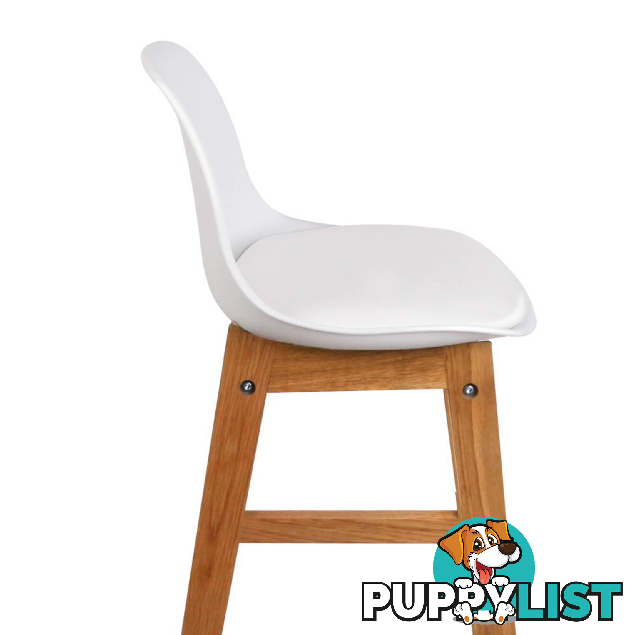 Set of 2 High Seat Back Barstools White