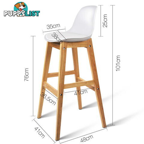 Set of 2 High Seat Back Barstools White