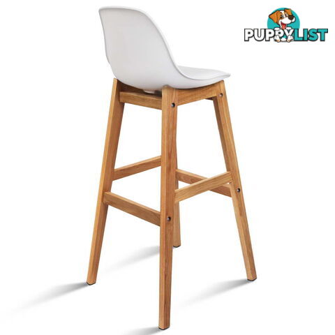 Set of 2 High Seat Back Barstools White