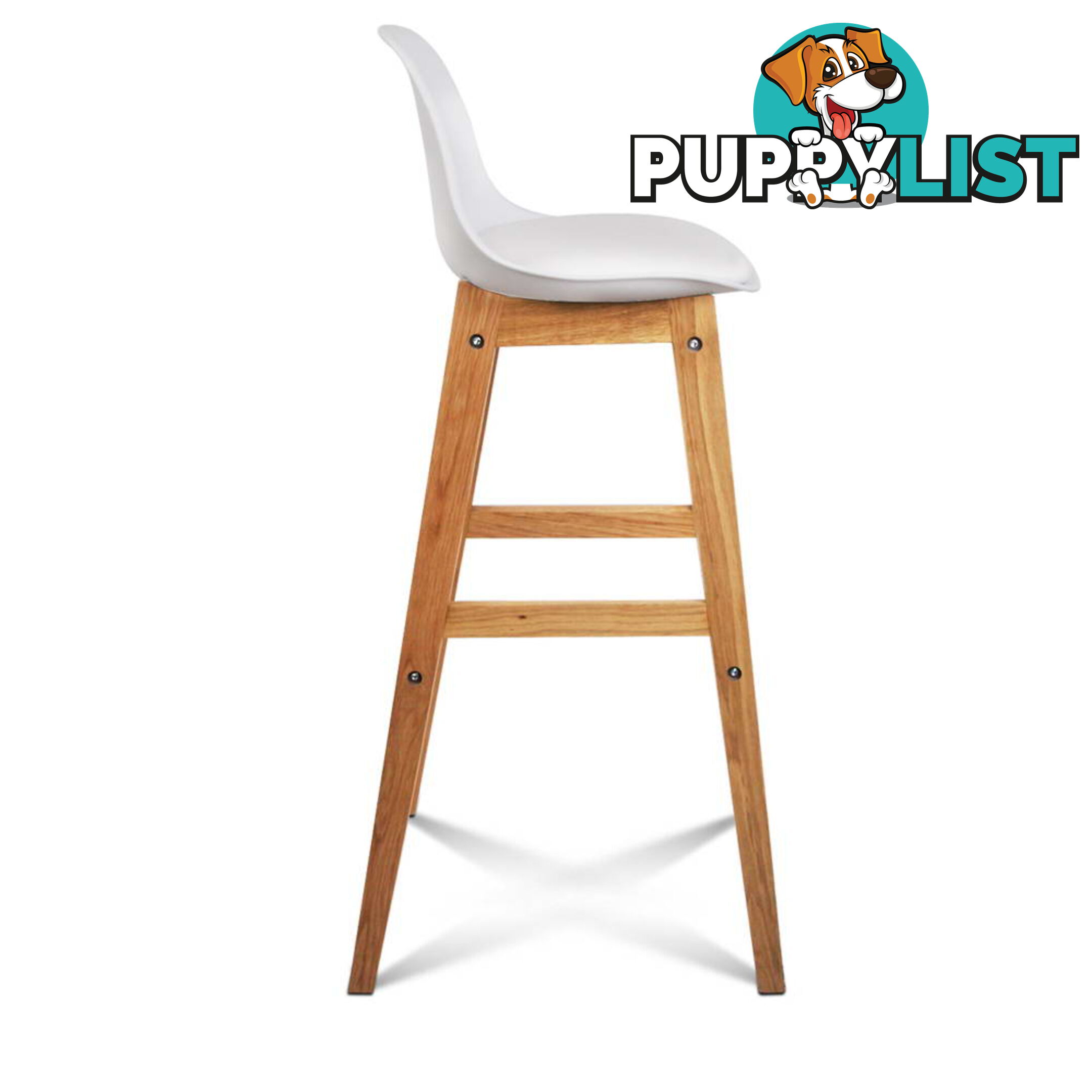 Set of 2 High Seat Back Barstools White