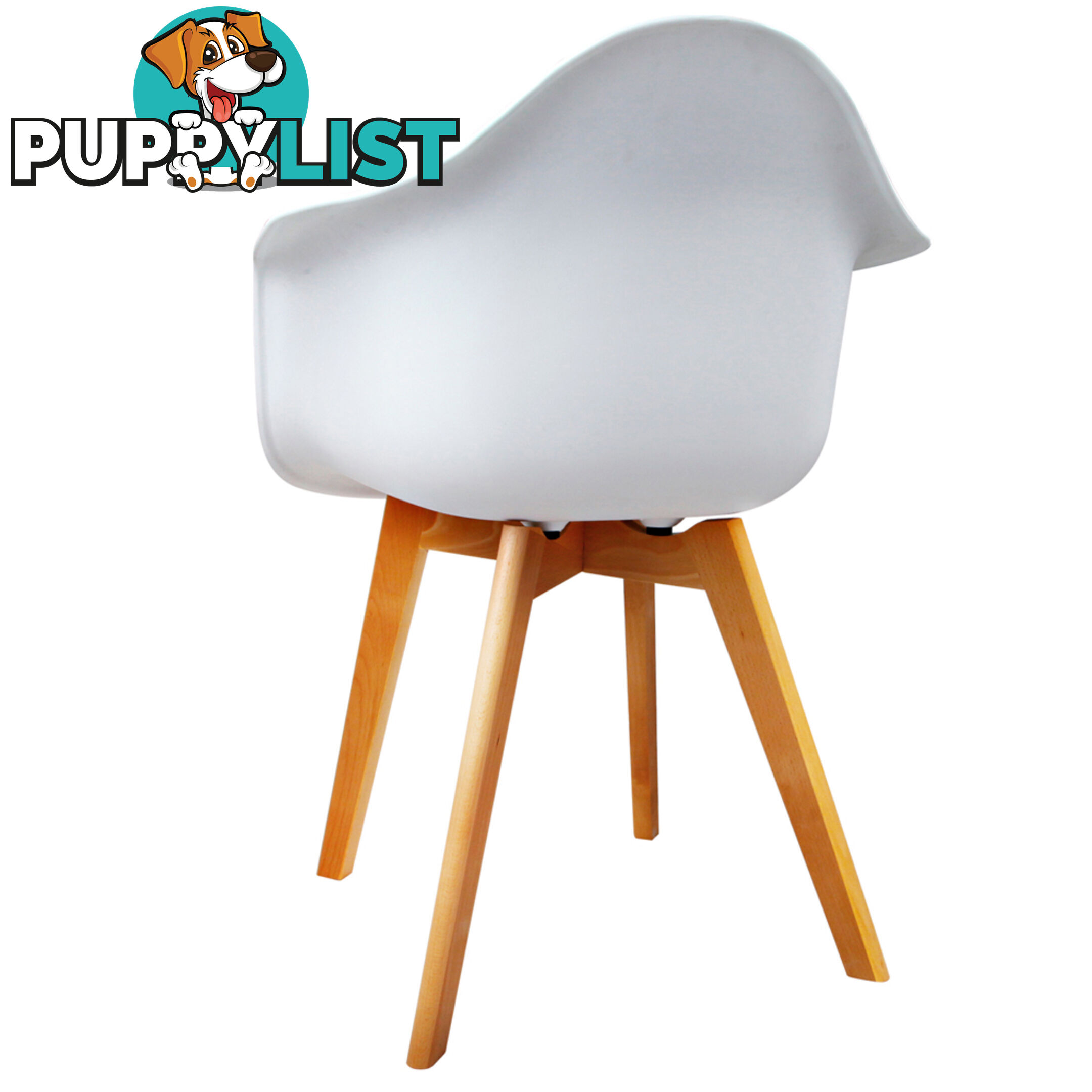 Set of 2 Replica Eames Armchairs White