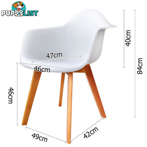 Set of 2 Replica Eames Armchairs White