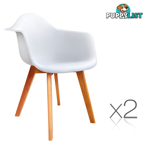 Set of 2 Replica Eames Armchairs White