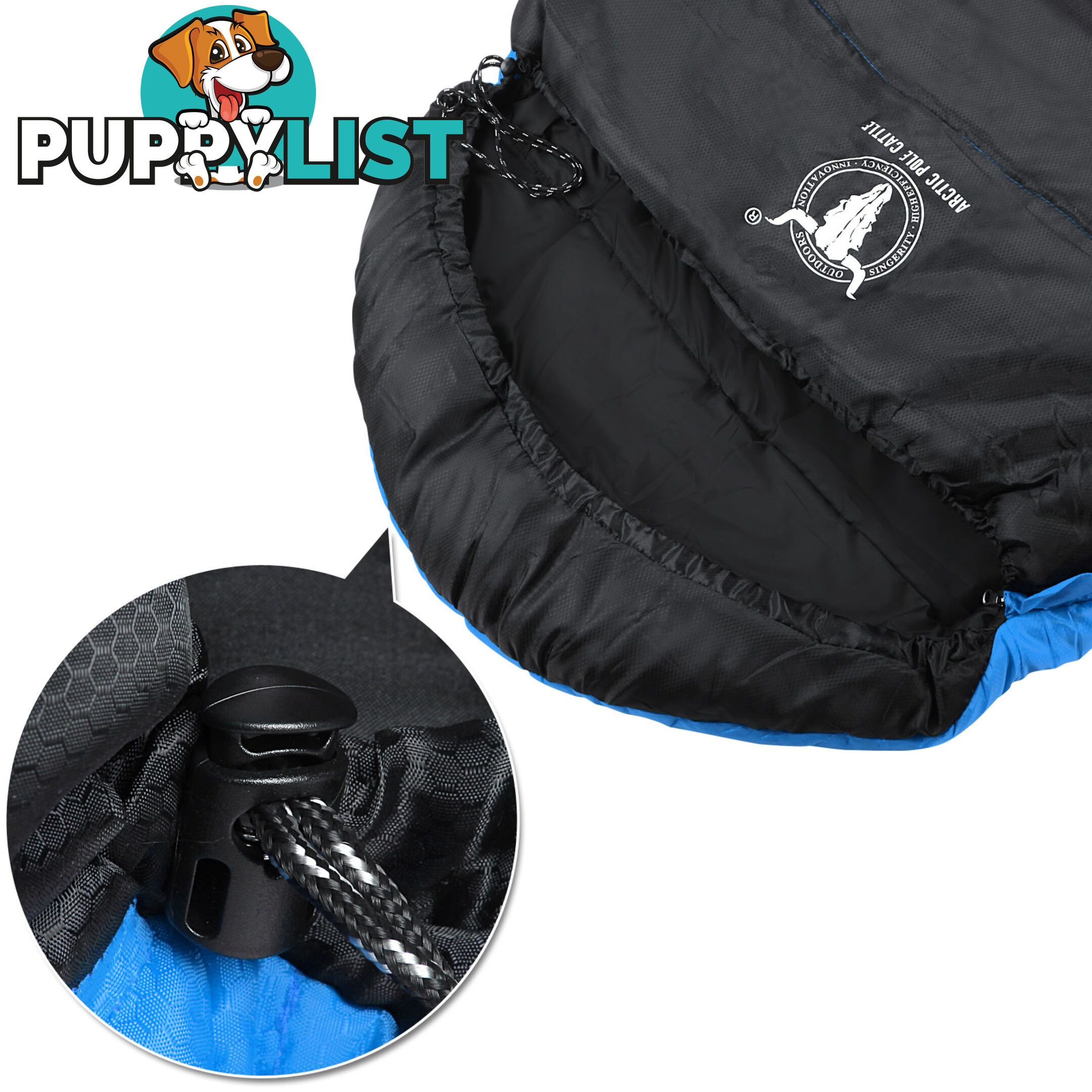 Camping Envelope Sleeping Double Bag Blue Black