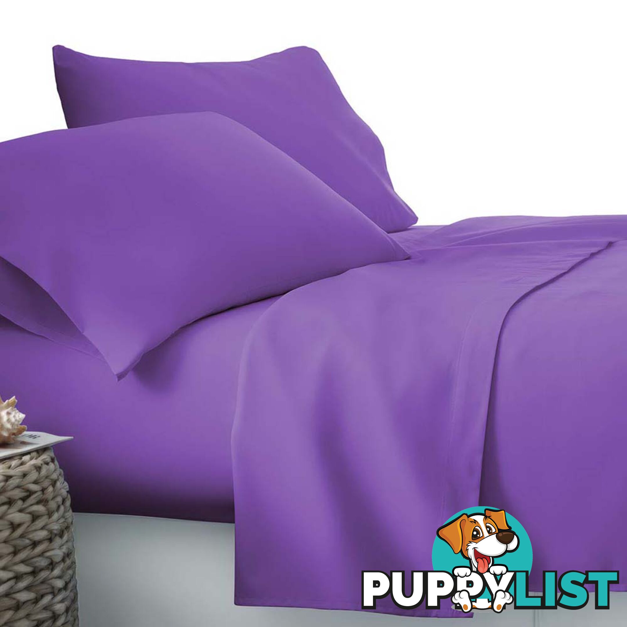 3 Piece Microfibre Sheet Set Single _ Purple