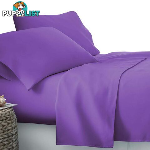 3 Piece Microfibre Sheet Set Single _ Purple