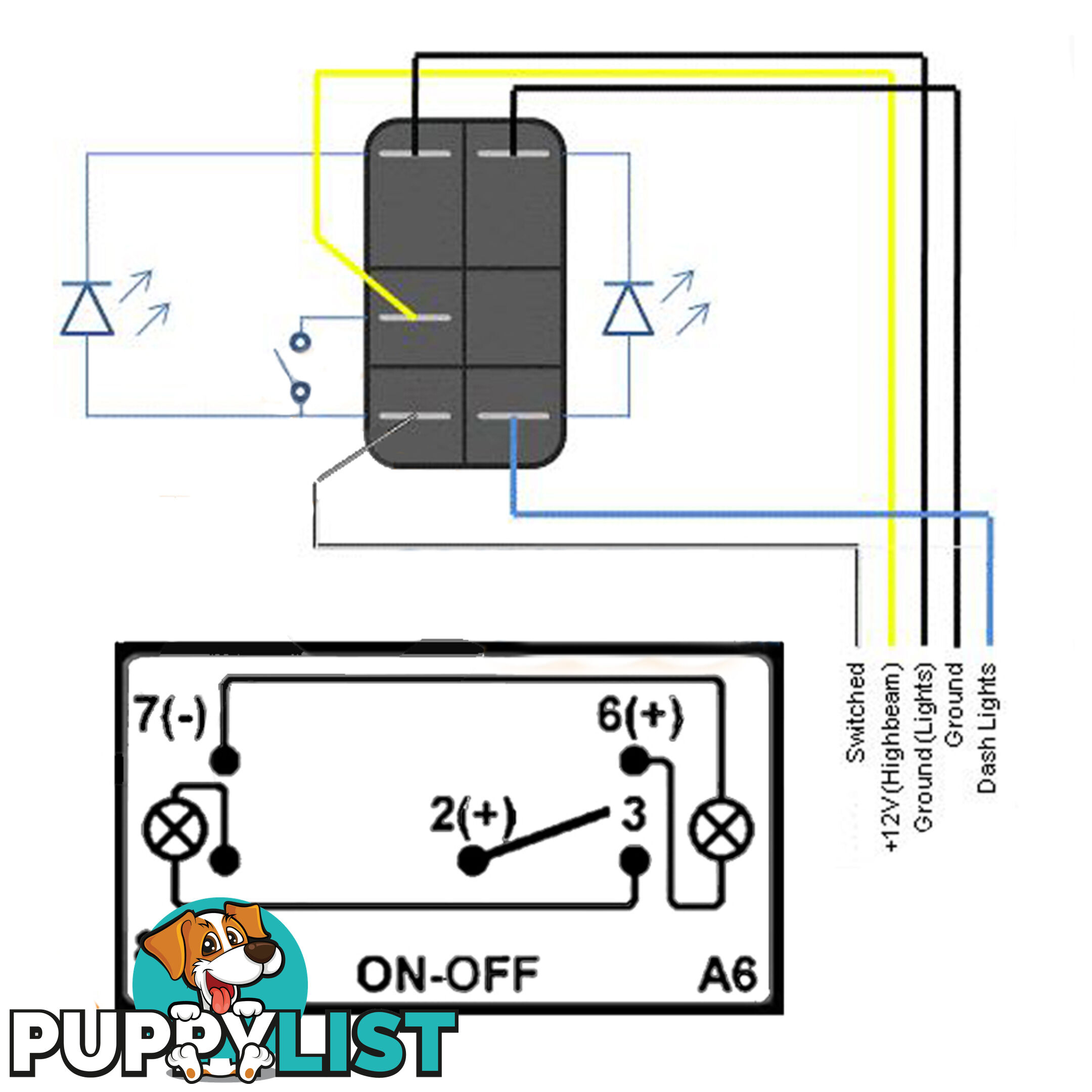 REVERSE LIGHTS CARLING ROCKER SWITCH LASER ETCHED WORK LIGHT BAR 4WD HID 12V 24V