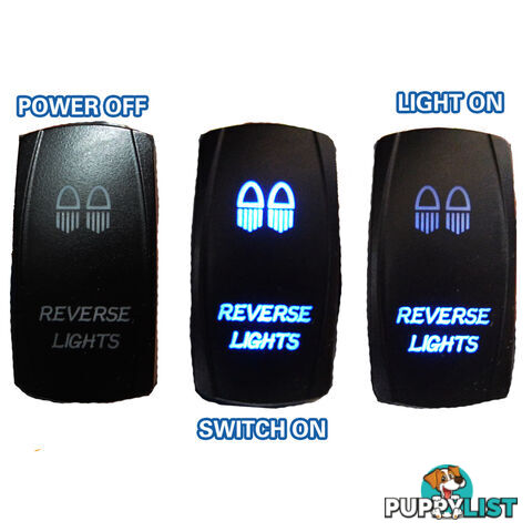 REVERSE LIGHTS CARLING ROCKER SWITCH LASER ETCHED WORK LIGHT BAR 4WD HID 12V 24V