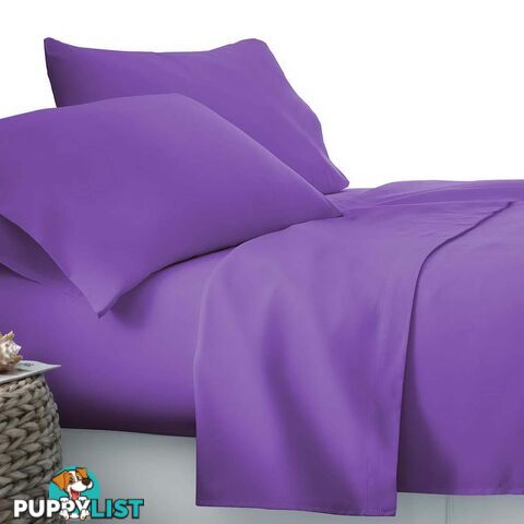 3 Piece Microfibre Sheet Set King Single _ Purple