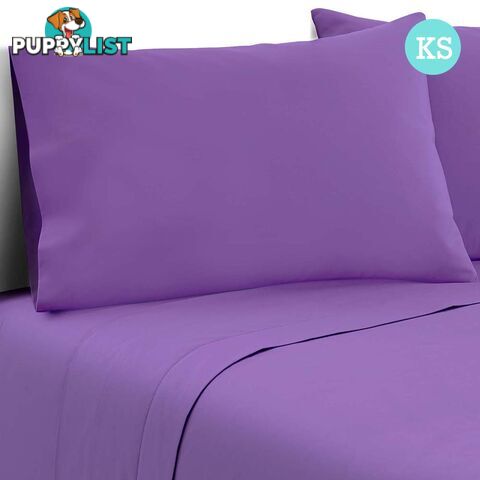 3 Piece Microfibre Sheet Set King Single _ Purple