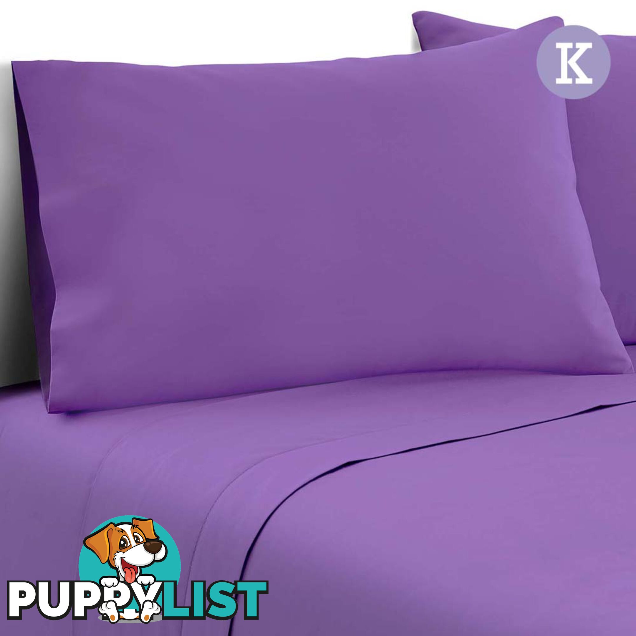 4 Piece Microfibre Sheet Set King _ Purple