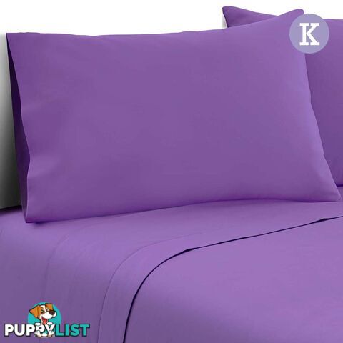 4 Piece Microfibre Sheet Set King _ Purple