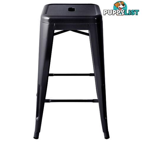 Set of 4 Replica Tolix Kitchen Bar Stool 66cm Black