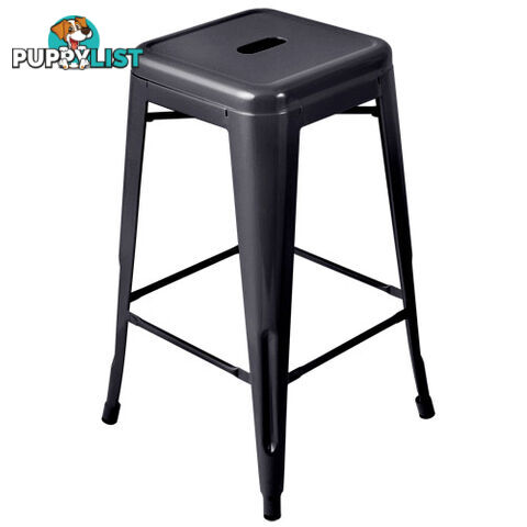 Set of 4 Replica Tolix Kitchen Bar Stool 66cm Black