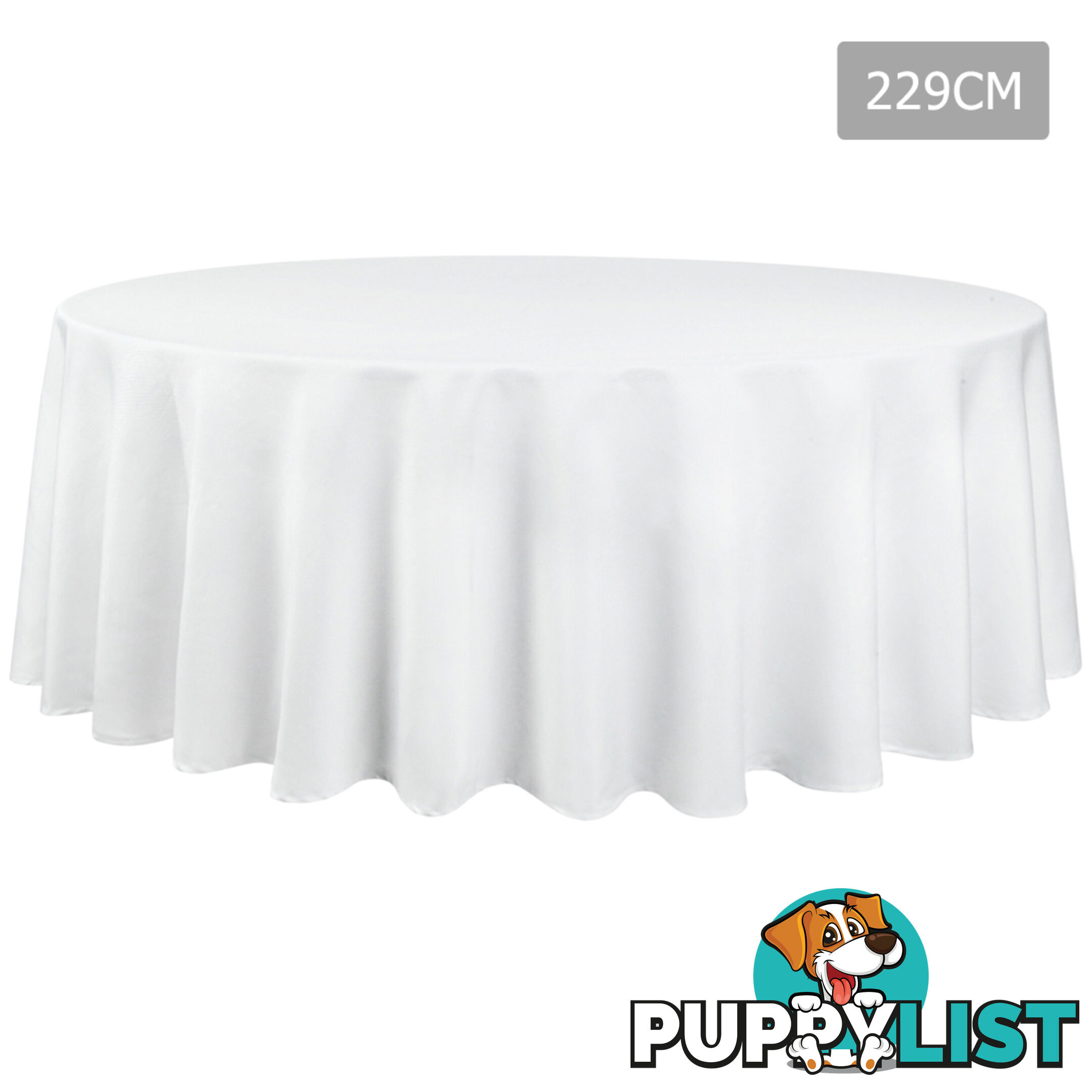 4 Pcs Wedding Table Cloth Round 229cm White