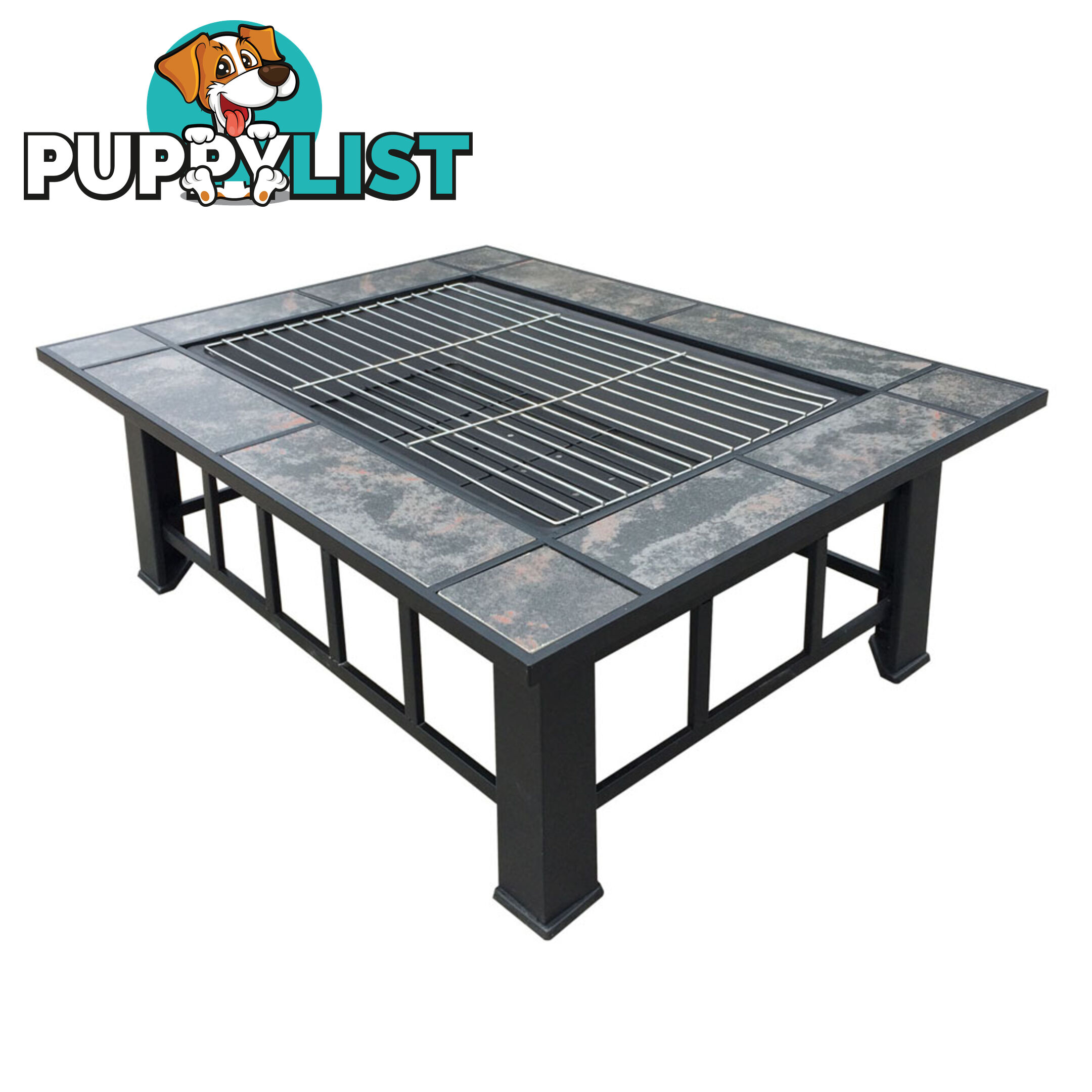 Outdoor Fire Pit BBQ Table Grill Fireplace