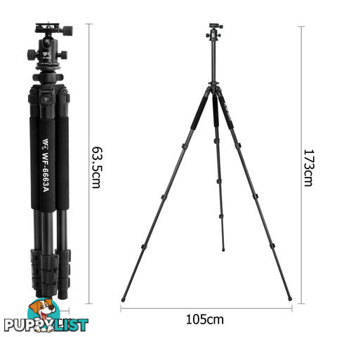 Professional Ball Head Tripod Digital Camera 173cm