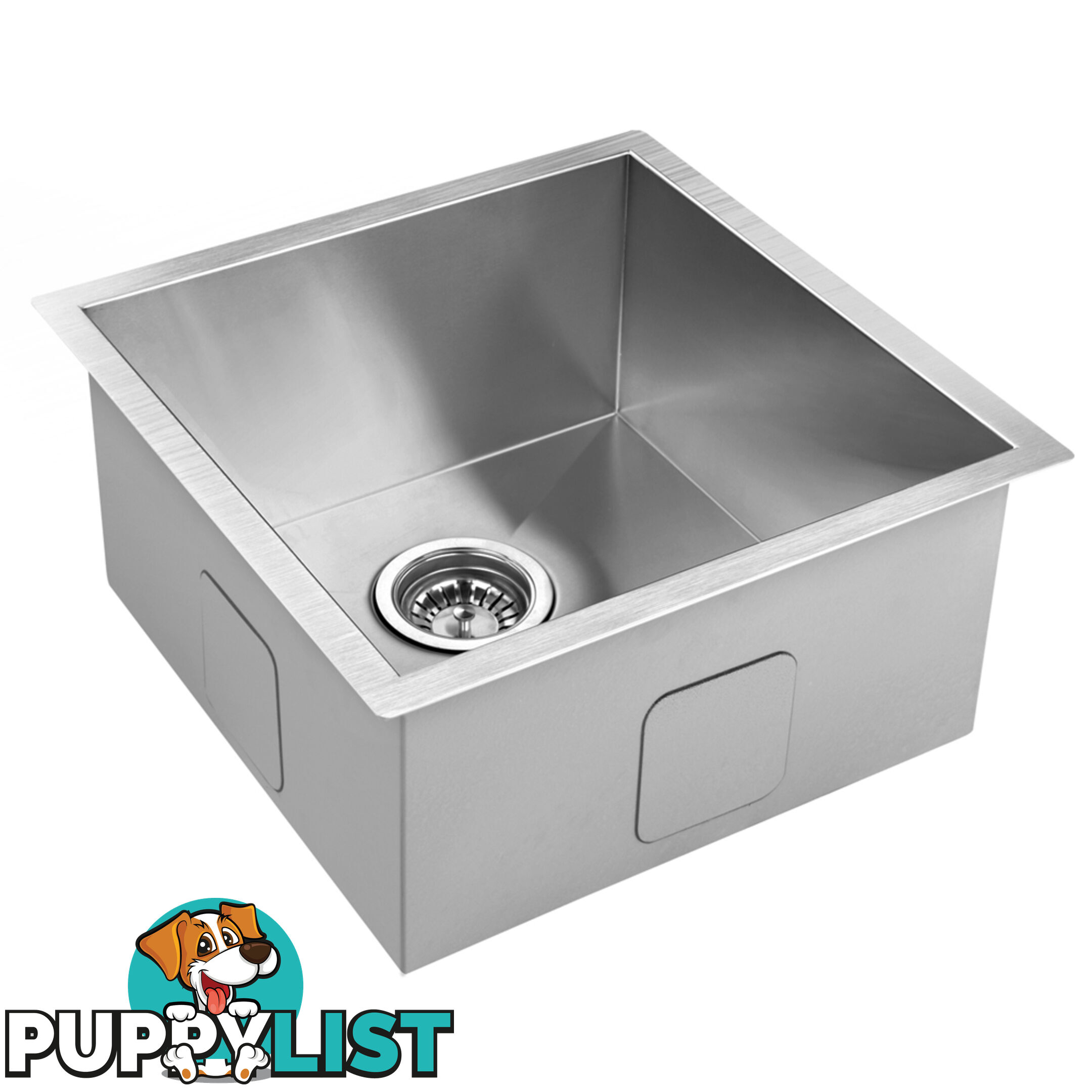 Stainless Steel Kitchen/Laundry Sink w/ Strainer Waste 440 x 440 mm