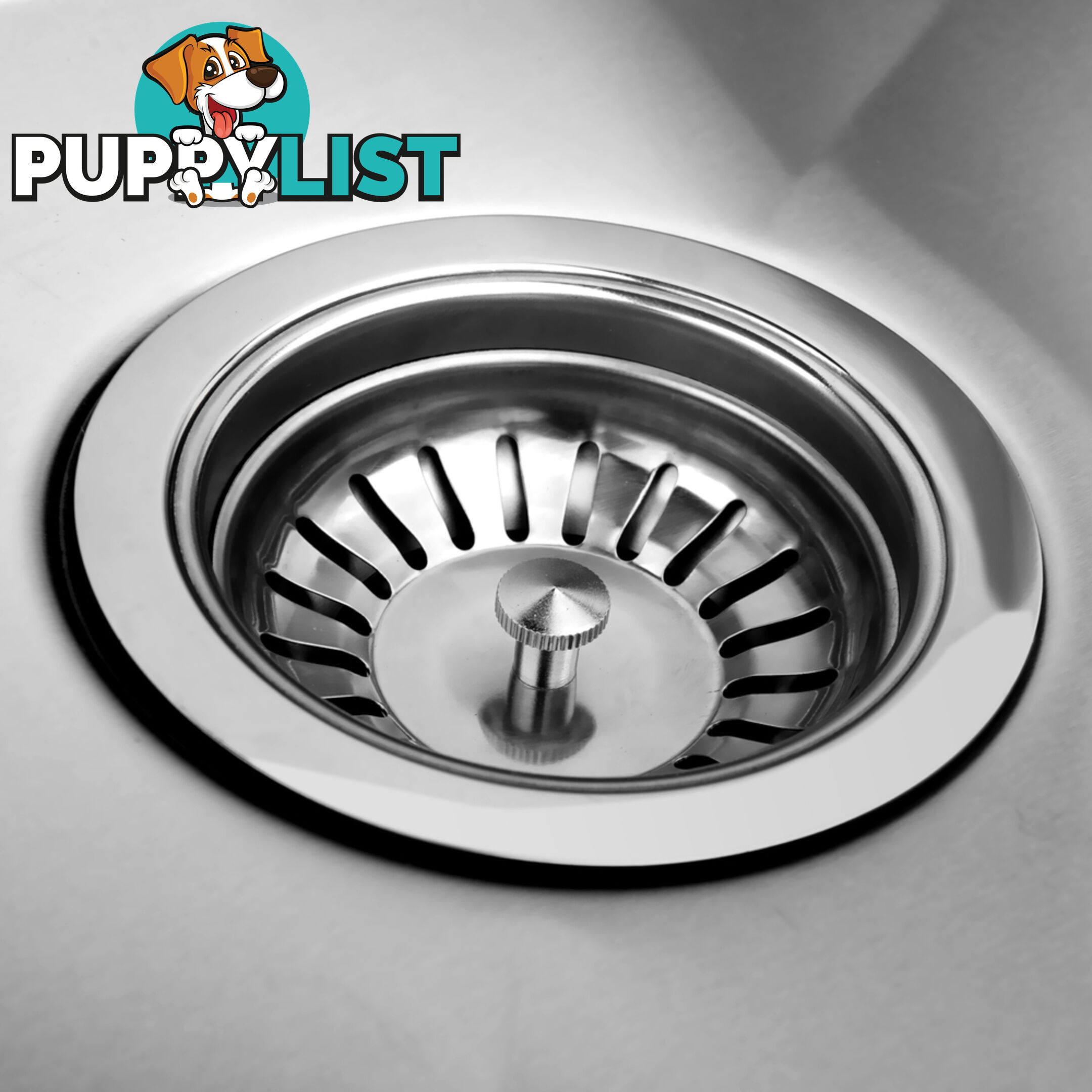 Stainless Steel Kitchen/Laundry Sink w/ Strainer Waste 440 x 440 mm